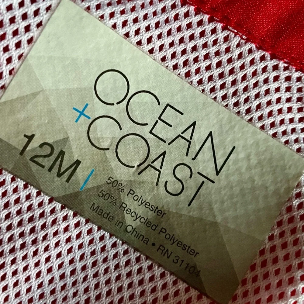 NWOT Ocean Coast 2 Piece Sun Beach Summer Outfit Sz 12M Red Shirt Blue Shorts